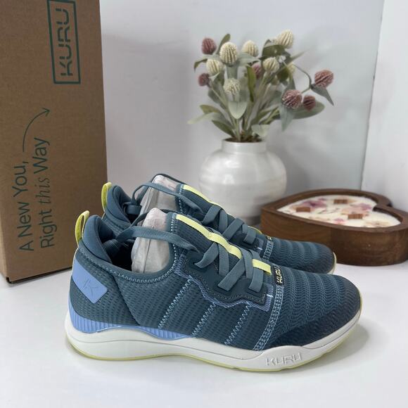 KURU Shoes - Kuru Stride Move Novaknit Slip On Comfort Sneaker Blue Gray Women 7.5M NWB